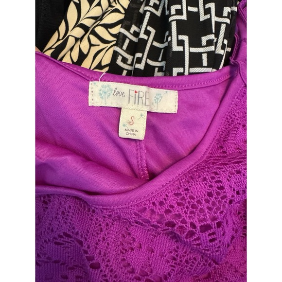 Women's Love Fire purple Lined Dress lace whimsigoth fairy beachy romantic - Picture 7 of 9